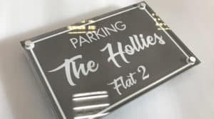 parking the hollies flat 2 raised perspex signage custom