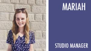 mariah studio manager blue and white dress long hair sunglasses